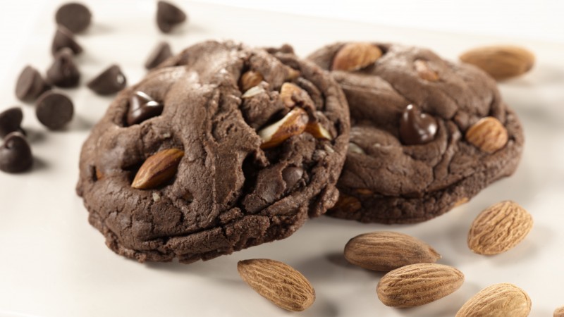 cookies, Chocolate, recipe, cooking, almonds (horizontal)