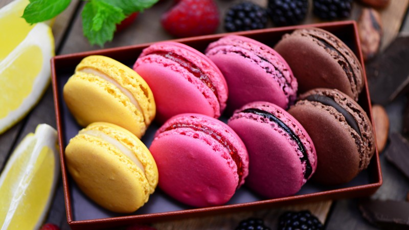 macaroon, recipe, cooking, chocolate, lemon, blackberry, raspberry,  (horizontal)