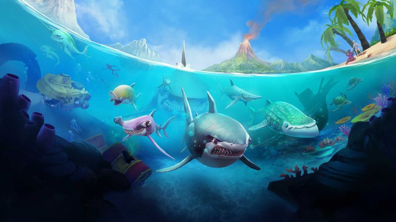 Hungry Shark World, iOS, Android, shark (horizontal)