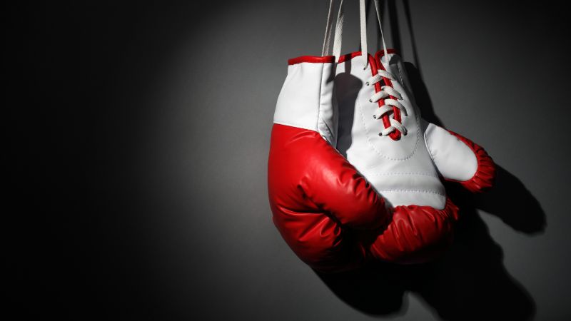 Boxing gloves, red, white, boxing (horizontal)