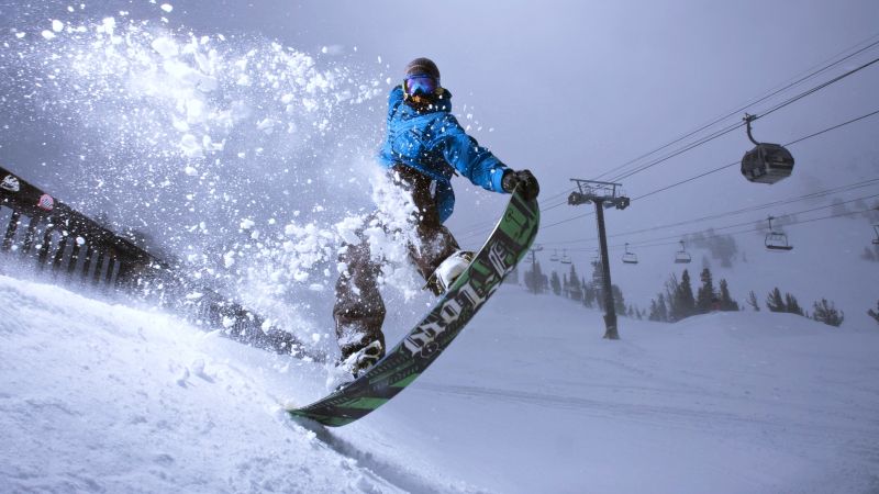 Extreme snowboarding, winter, jump, snow (horizontal)