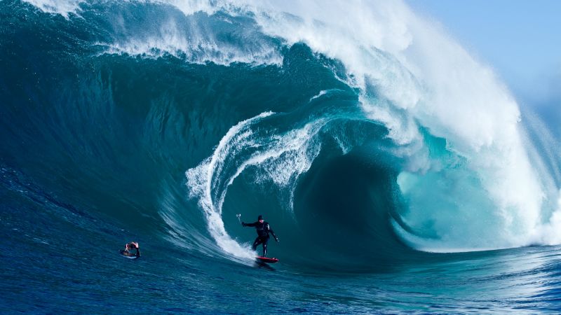 Surfing, man, sports, ocean, wave (horizontal)