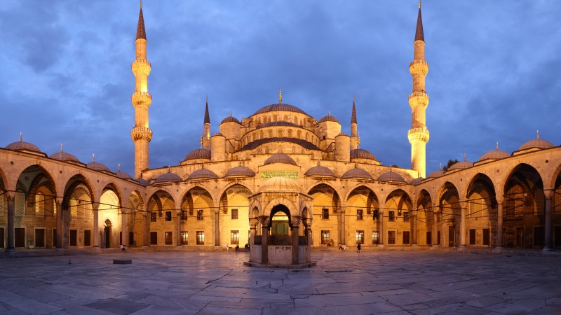 The Blue Mosque, Istanbul, travel, vacation, sky, booking, architecture (horizontal)