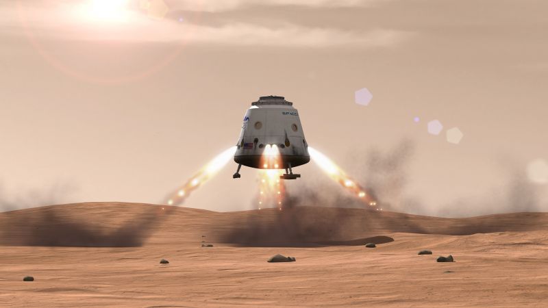 SpaceX, ship, red dragon, mars (horizontal)