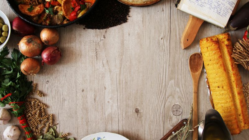 food, still life, vegetables, bread (horizontal)