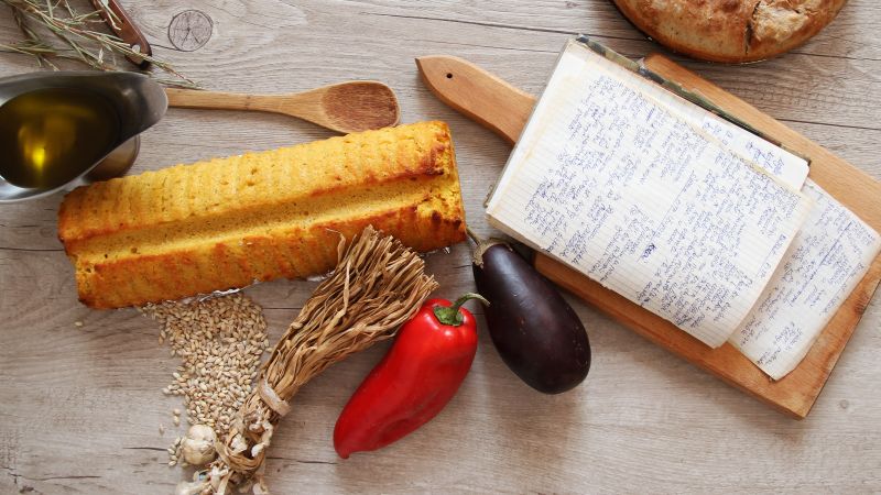 food, still life, vegetables, bread (horizontal)