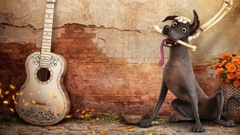 Coco, dog, guitar, best animation movies (horizontal)