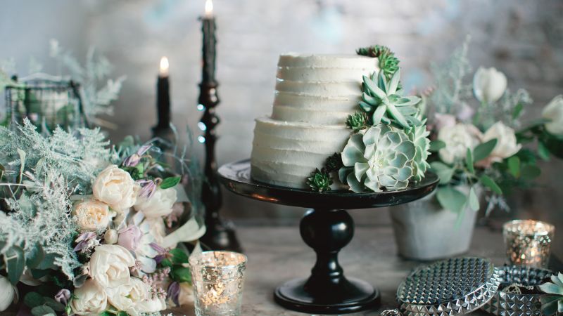 wedding cake, flowers, 4k (horizontal)