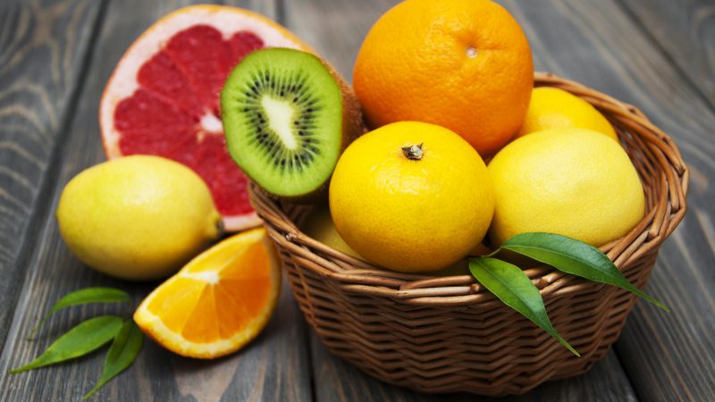 lemon, kiwi, grapefruit, orange, tangerine, fruit, 4k (horizontal)