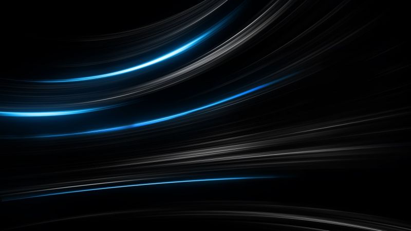 lines, black, blue, 4k (horizontal)