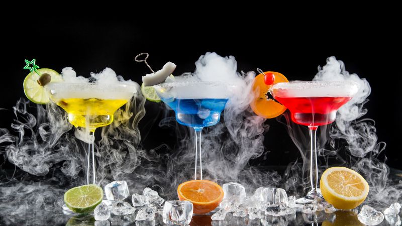 cocktail, fruit, ice, 4k (horizontal)