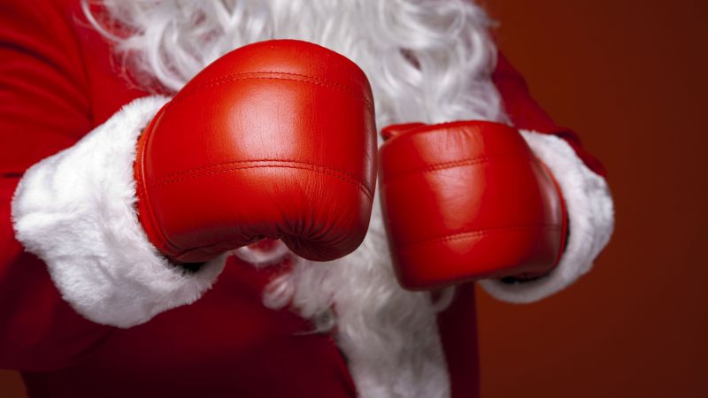 Christmas, New Year, Santa, boxing, red, 5k (horizontal)