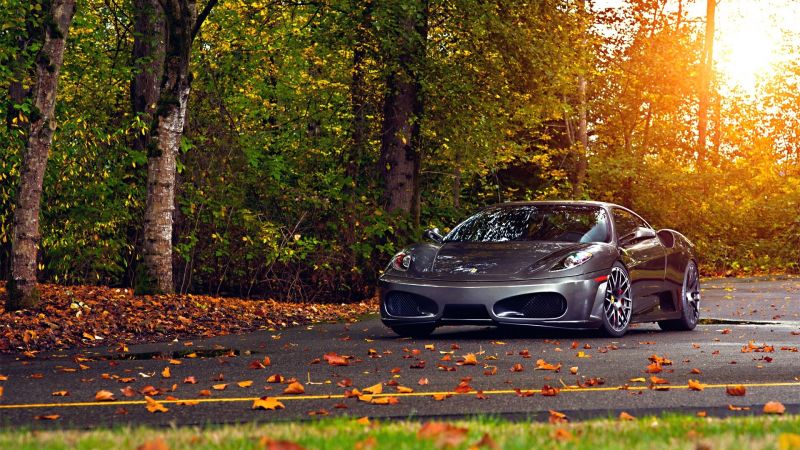 Ferrari 430 Scuderia, 2018 Cars, autumn, road, 5k (horizontal)