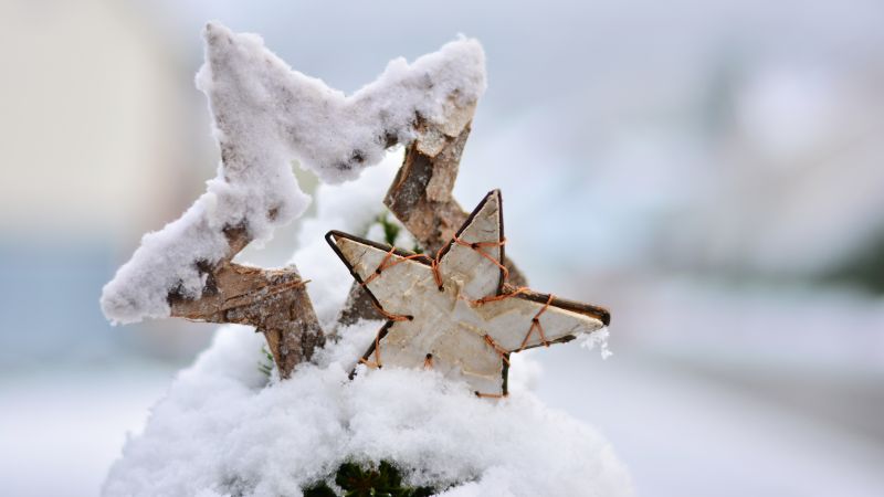 Christmas, New Year, snow, winter, star, 5k (horizontal)