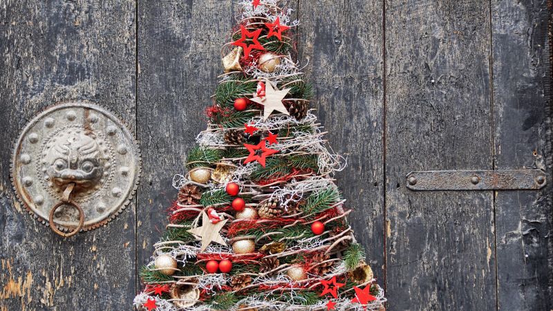 Christmas, New Year, toys, fir-tree, balls, decorations, 5k (horizontal)