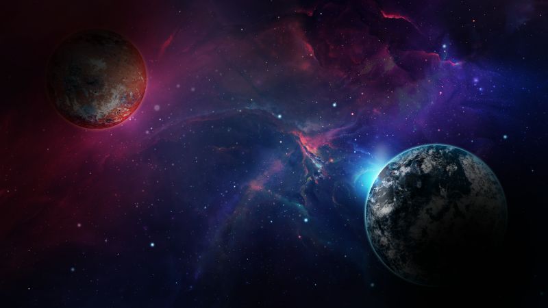 space, galaxy, planet, 4k (horizontal)