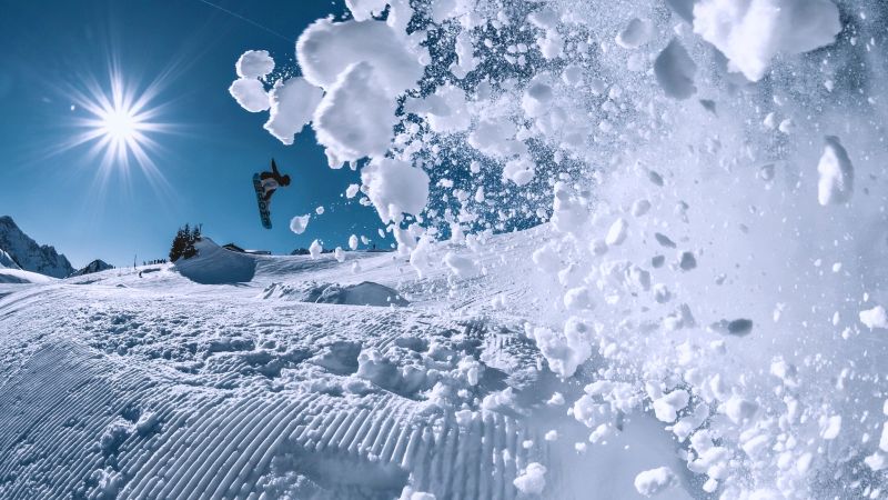 snowboarding, winter, snow, 4k (horizontal)