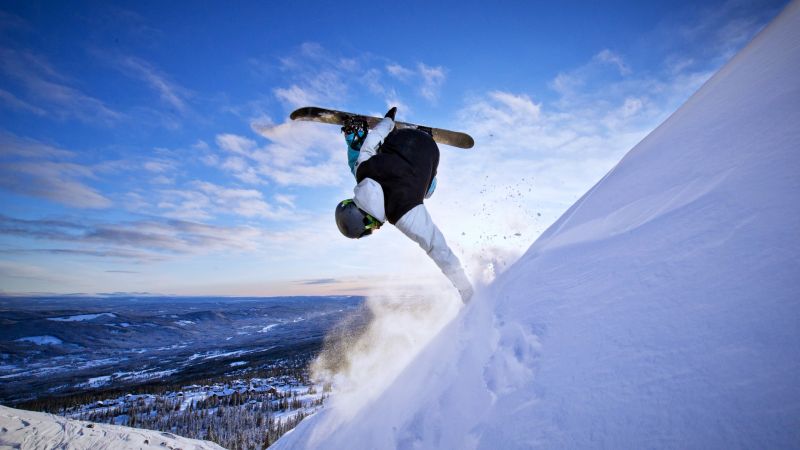 snowboarding, winter, snow, sky, 4k (horizontal)