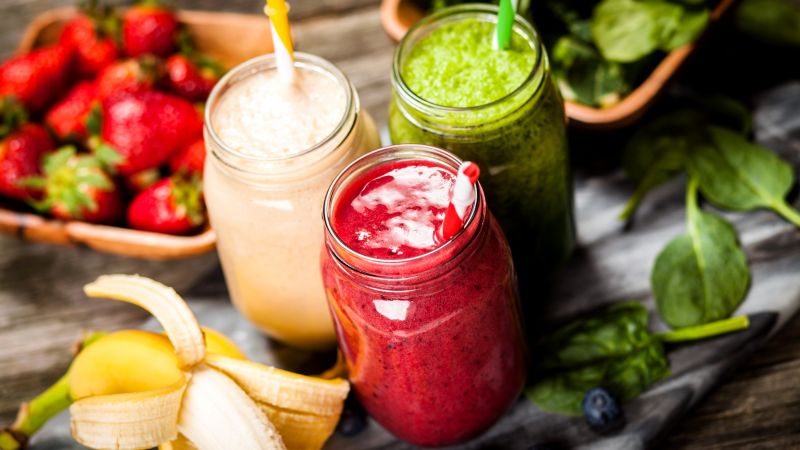 smoothies, strawberry, banana, mint, delicious, 5k (horizontal)