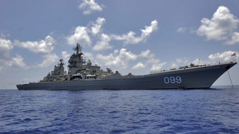Pyotr Velikiy, battlecruiser, Kirov-class, heavy missile cruiser, 099, Russian Navy, Russia (horizontal)