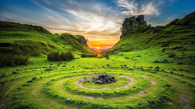 Fairy Glen, Isle of Skye, Scotland, Europe, nature, 4k (horizontal)