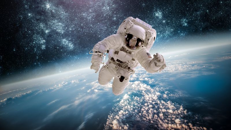 astronaut, stars, space, galaxy, 5k (horizontal)