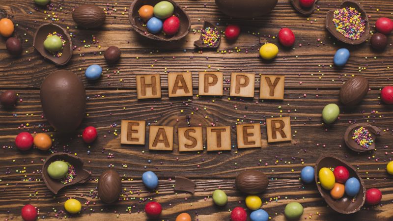 Easter, eggs, candy, chocolate, 5k (horizontal)