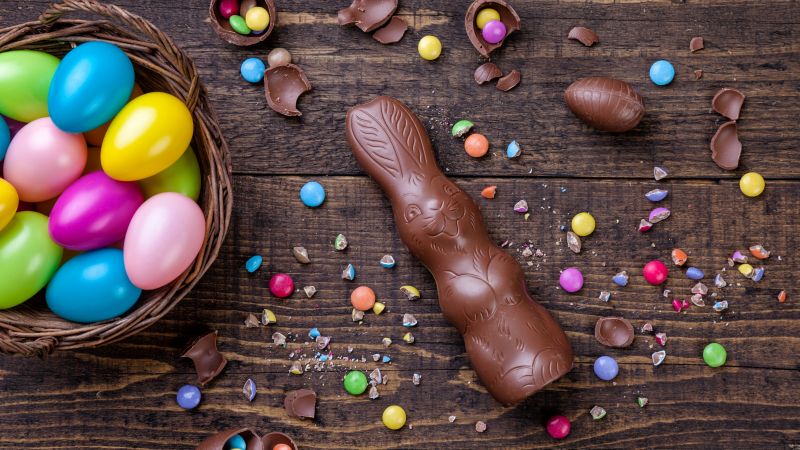 Easter, eggs, candy, chocolate, rabbit, 5k (horizontal)