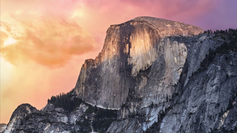 El Capitan, 5k, 4k wallpaper, 8k, yosemite, forest, OSX, apple, mountains, sunset (horizontal)