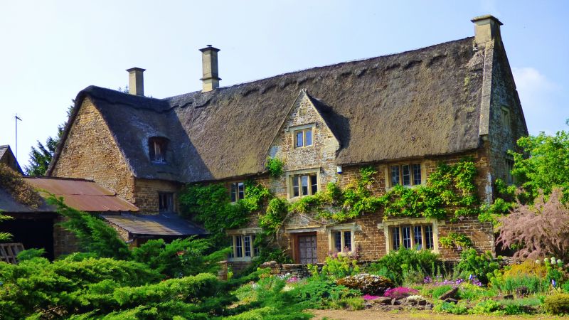 Thatched House, Green, Roof, 4K (horizontal)