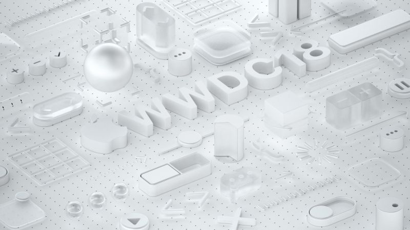 WWDC 2018, White, 3D, 4K (horizontal)