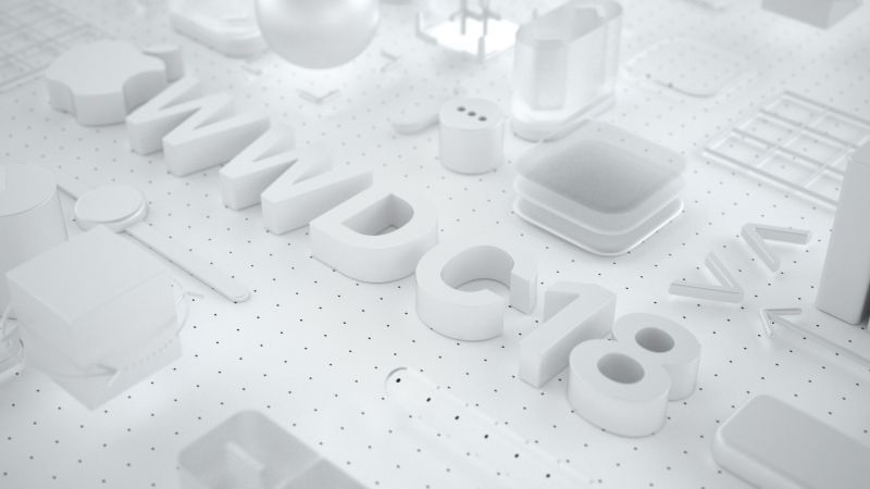 WWDC 2018, White, 3D, 4K (horizontal)