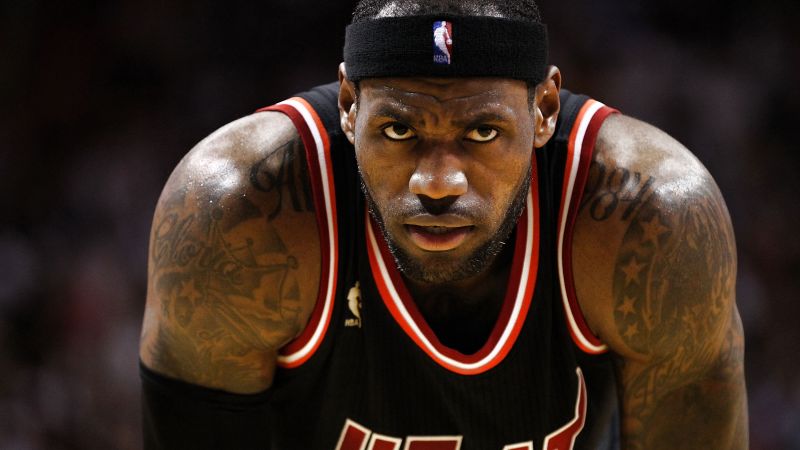 LeBron James, NBA, Miami Heat, basketball, 4K (horizontal)