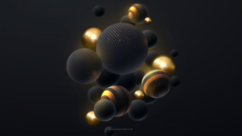 abstract, 3D, colorful, pearls, 8k (horizontal)