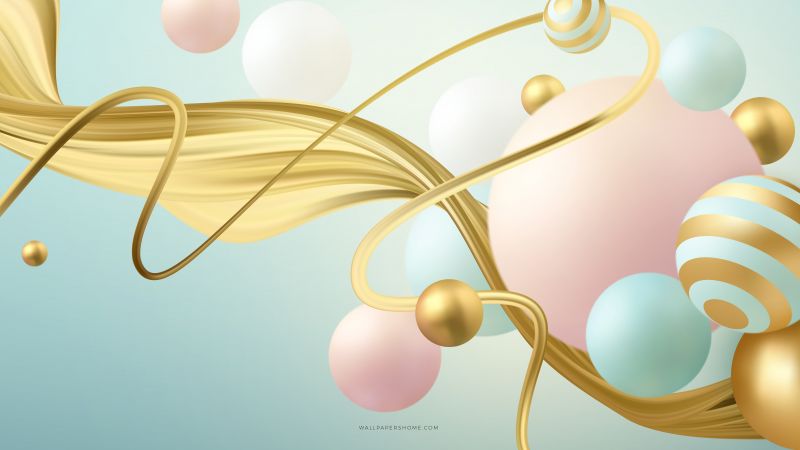 abstract, 3D, colorful, pearls, 8k (horizontal)