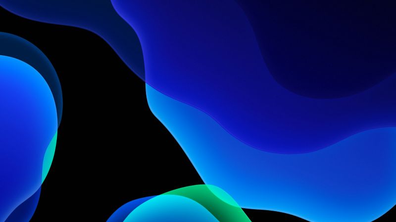 iOS 13, iPadOS, abstract, dark, WWDC 2019, 4K (horizontal)