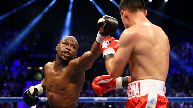 boxing, Floyd Mayweather, American boxer, ring, light (horizontal)