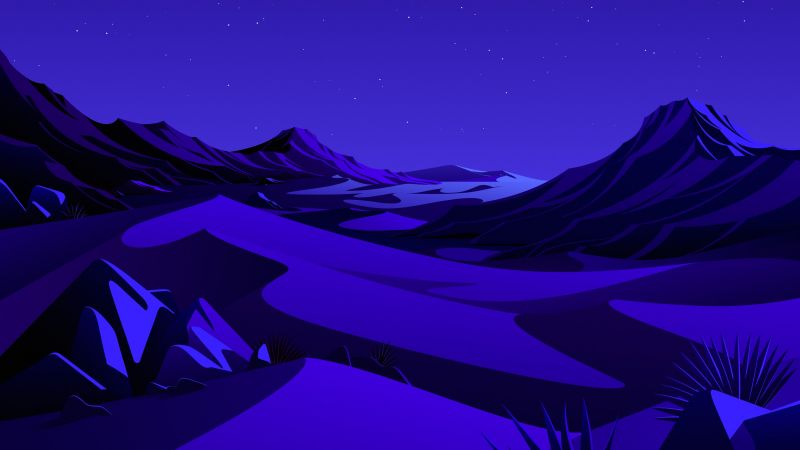 iOS 14.2, artwork, night, 4K (horizontal)