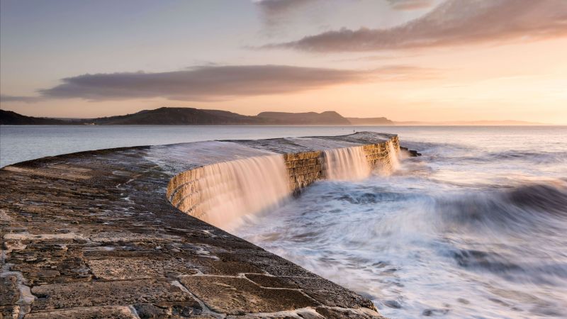 waterfall, water, sky, 8K (horizontal)