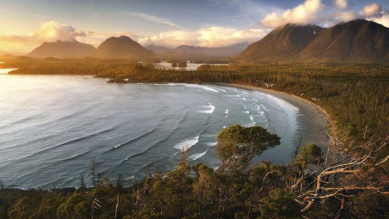 Tofino Bay, Vancouver, Canada, sea, sky, water, ocean, 4K (horizontal)