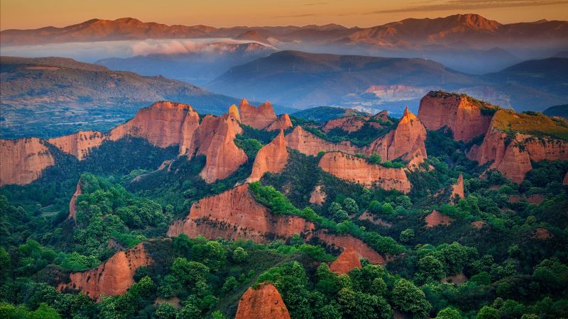 Las Médulas, León province, Spain, mountains, for, green, 5K (horizontal)