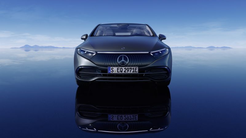 Mercedes-Benz EQS 450+, Auto Shanghai 2021, 2021 cars, electric cars, luxury cars, 4K (horizontal)