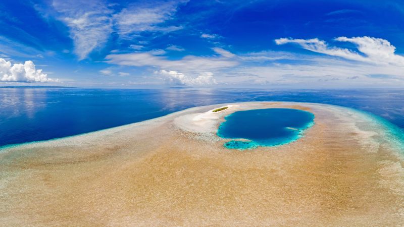 Wakatobi National Park, Indonesia, ocean, sky, summer, 8K (horizontal)