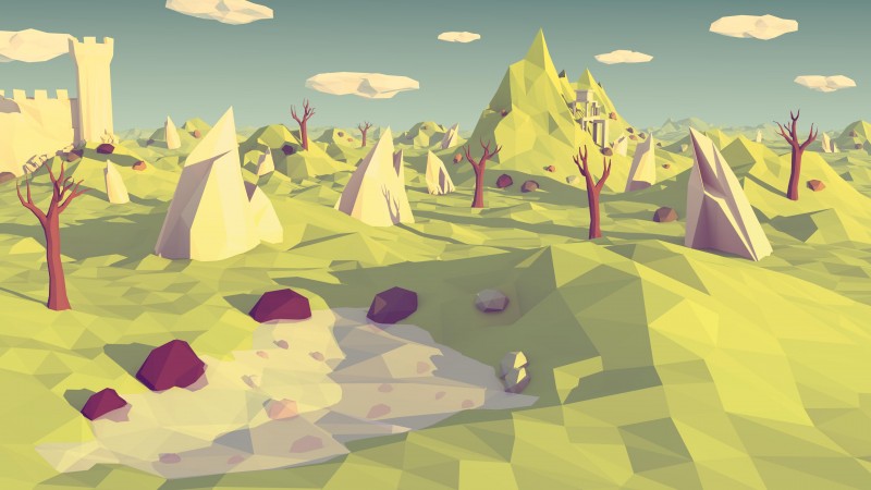 polygon, 4k, 5k wallpaper, landscape, nature, low poly (horizontal)