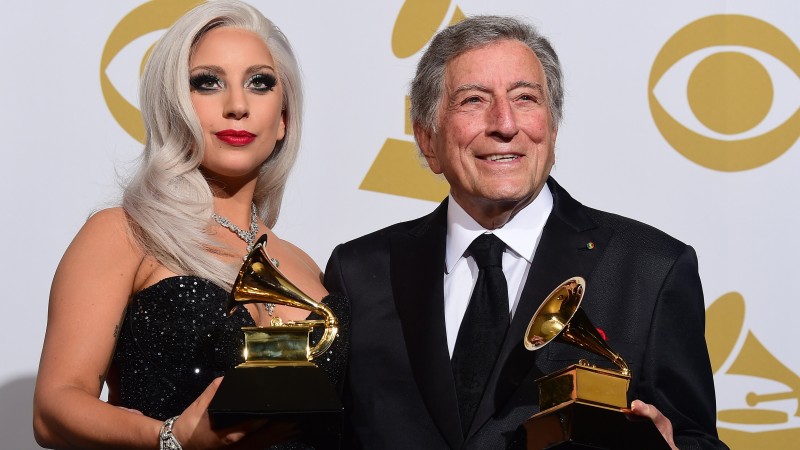 Lady Gaga, Most Popular Celebs in 2015, Grammys 2015 Best Celebrity, Tony Bennett, Best Traditional Pop Vocal Album, Cheek to Cheek (horizontal)