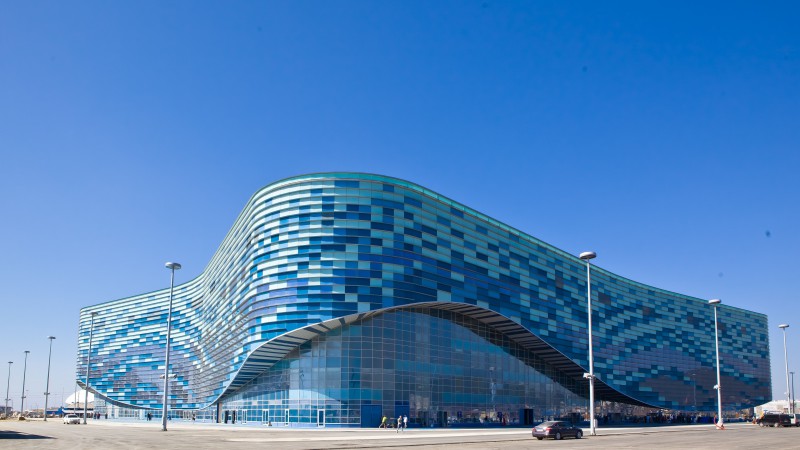 Iceberg Skating Palace, Sochi, Russia, tourism, travel, blue (horizontal)