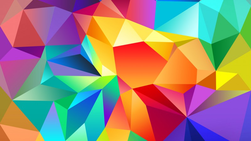 polygon, 4k, HD wallpaper, android wallpaper, triangle, background, orange, red, blue, pattern (horizontal)