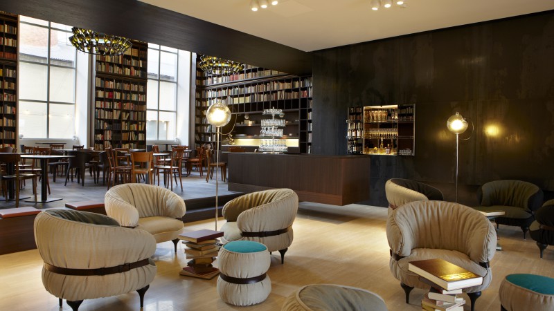 B2 Boutique Hotel and Spa, Zurich, Switzerland, Best Hotels of 2015, library, room, chair, booking (horizontal)