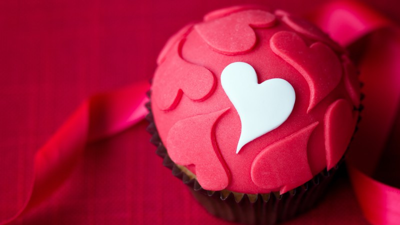 Cake, hearts, pink, cupcake (horizontal)