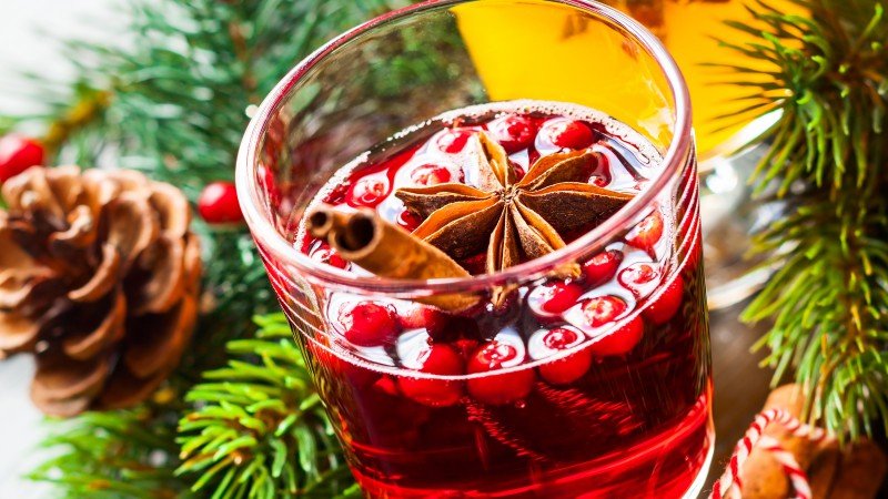 Coctails, berries, cinnamon (horizontal)